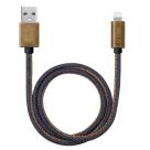 Дата-кабель MFi с джинсовой оплёткой Deppa Lightning/USB-A (1,2 м, 2,4 А)