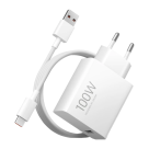 Сетевое зарядное устройство Xiaomi Charging Combo мощностью 100 Вт (USB-A) (GaN) и кабель USB-A — USB-C (1 м) (версия Global)