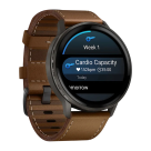 Спортивные часы Garmin Venu 4, 45 мм, коричневый кожаный ремешок, чёрный силиконовый ремешок - фото 5