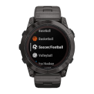 Спортивные часы Garmin fenix 7X Pro Sapphire Solar Edition, 51 мм, титановый блочный браслет, чёрный силиконовый ремешок - фото 7