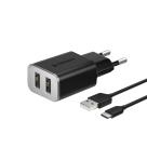 Сетевое ЗУ Deppa 2 USB 2.4А Type-C