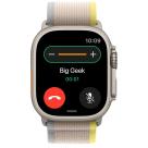 Часы Apple Watch Ultra, 49 мм, титан светлого цвета, ремешок Trail цвета «жёлтый/бежевый»