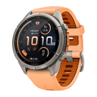 Спортивные часы Garmin fenix 9 Pro, 43 мм, AMOLED, титан, сапфир, силиконовый ремешок цвета «морская ракушка»/«осенний оранжевый» (с inReach) - фото 2