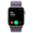 Часы Apple Watch SE 3, 44 мм, алюминий цвета «сияющая звезда», браслет Sport Loop цвета «фиолетовый туман» (2025)