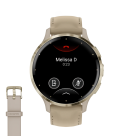 Спортивные часы Garmin Venu 3S, 41 мм, «французский серый» кожаный ремешок, «французский серый» силиконовый ремешок