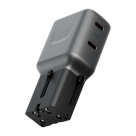 Универсальное сетевое зарядное устройство Energea TravelGo Adapter 65 мощностью 65 Вт (2 USB-C) (GaN)