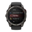 Cпортивные часы Garmin fenix 8 Pro, 51 мм, AMOLED, титан с DLC, сапфир, силиконовый ремешок цвета «чёрный/серый» - фото 8