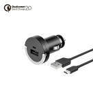 Автомобильное ЗУ с Quick Charge 2.0 Deppa Ultra USB + витой кабель micro USB