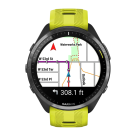 Спортивные часы Garmin Forerunner 965, силиконовый ремешок цвета чёрный/«электрический жёлтый»