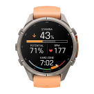 Спортивные часы Garmin fenix 9 Pro, 43 мм, AMOLED, титан, сапфир, силиконовый ремешок цвета «морская ракушка»/«осенний оранжевый» (с inReach) - фото 3