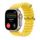 Ремешок Apple Ocean Band, жёлтый со светлой пряжкой, для Apple Watch 44, 45, 46 мм, Ultra и Ultra 2 (дизайн 2022)