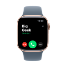 Часы Apple Watch Series 11, 42 мм, алюминий цвета «розовое золото», ремешок Sport Band цвета «якорный синий»