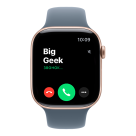 Часы Apple Watch Series 11, 46 мм, алюминий цвета «розовое золото», ремешок Sport Band цвета «якорный синий»