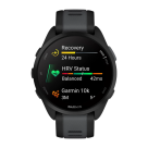 Спортивные часы Garmin Forerunner 165, силиконовый ремешок цвета чёрный/синевато-серый