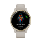 Спортивные часы Garmin Venu 2S, 40 мм, силиконовый ремешок светло-песочного цвета - фото 3