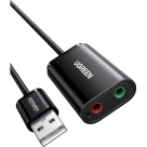 Внешняя звуковая карта Ugreen USB-A — 2 разъёма 3,5 мм (US205) - фото 2