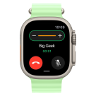 Часы Apple Watch Ultra 3, 49 мм, титан светлого цвета, ремешок Ocean цвета «зелёный неон» (2025)