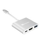 Многопортовый адаптер XtremeMac (USB-C PD 60 Вт, USB-A 3.0, HDMI 4K 30 Гц)