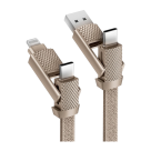 Плоский кабель с нейлоновой оплёткой Energea Bazic GoCharge AluCable USB-C, Lightning — USB-C, USB-A (1 м) - фото 5