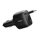Автомобильное зарядное устройство со встроенным кабелем Belkin BoostCharge мощностью 75 Вт (USB-C, USB-A) (CCC001)