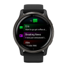 Спортивные часы Garmin Venu 2, 45 мм, чёрный силиконовый ремешок