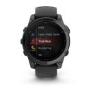 Умные спортивные часы Garmin fenix E, 47 мм, AMOLED, серая сталь, силиконовый ремешок чёрного цвета - фото 5