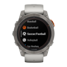 Спортивные часы Garmin fenix 7 Pro Sapphire Solar Edition, 47 мм, силиконовый ремешок цвета «серый туман»/«жжёный апельсин» - фото 7