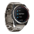 Спортивные часы Garmin quatix 7X Solar Edition, 51 мм, титановый блочный браслет, голубой силиконовый ремешок - фото 3