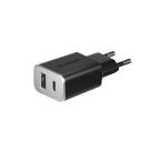 Адаптер питания Deppa мощностью 18 Вт (USB-C PD 3.0, USB-A QC 3.0)
