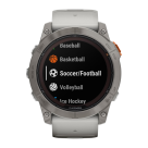 Спортивные часы Garmin fenix 7X Pro Sapphire Solar Edition, 51 мм, силиконовый ремешок цвета «серый туман»/«жжёный апельсин» - фото 7
