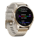 Спортивные часы Garmin fenix 7S Sapphire Solar Edition, 42 мм, кремовый нейлоновый ремешок, светло-песочный силиконовый ремешок - фото 5