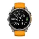 Умные спортивные часы Garmin fenix 8, 47 мм, AMOLED, сапфир, титан, силиконовый ремешок цвета «оранжевый/графит» - фото 5