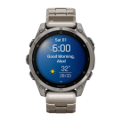 Спортивные часы Garmin fenix 8, 47 мм, AMOLED, титановый блочный браслет, силиконовый ремешок цвета чёрный/«серая галька» - фото 7