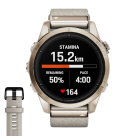 Спортивные часы Garmin epix Pro (Gen 2) Sapphire Edition, 42 мм, кремовый нейлоновый ремешок, светло-песочный силиконовый ремешок