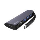 Многопортовый адаптер Deppa с одинарным коннектором USB-C — (USB-C PD 100 Вт, 3 USB-A 3.0, HDMI 4K 30 Гц)