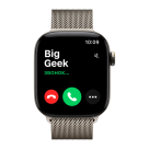 Часы Apple Watch Series 12, 42 мм, титан светлого цвета, миланский сетчатый браслет