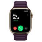 Apple Watch Series 7 GPS + Cellular, 45mm, корпус из стали золотого цвета, кожаный браслет (Leather Link) цвета «Тёмная вишня»