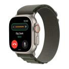 Часы Apple Watch Ultra, 49 мм, титан светлого цвета, ремешок Alpine зелёного цвета - фото 2