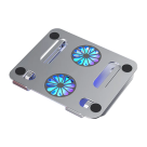 Регулируемая складная металлическая подставка с активным охлаждением CABLETIME для MacBook Air, Neo и Pro 13–16" - фото 3