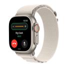 Часы Apple Watch Ultra, 49 мм, титан светлого цвета, ремешок Alpine цвета «сияющая звезда» - фото 2