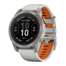 Спортивные часы Garmin fenix 7 Pro Sapphire Solar Edition, 47 мм, силиконовый ремешок цвета «серый туман»/«жжёный апельсин» - фото 4