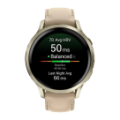 Спортивные часы Garmin Venu 4, 41 мм, светло-песочный кожаный ремешок, силиконовый ремешок цвета кости - фото 7