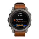 Спортивные часы Garmin fenix 7 Pro Sapphire Solar Edition, 47 мм, каштановый кожаный ремешок, чёрный силиконовый ремешок - фото 11