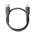 Кабель MFi с нейлоновой оплёткой Uniq Flex USB-C/Lightning (0,3 м, 18 Вт; поддержка Power Delivery)