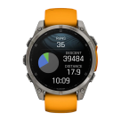 Умные спортивные часы Garmin fenix 8, 47 мм, AMOLED, сапфир, титан, силиконовый ремешок цвета «оранжевый/графит» - фото 4