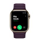 Apple Watch Series 7 GPS + Cellular, 41mm, корпус из стали золотого цвета, кожаный браслет (Leather Link) цвета «Тёмная вишня»