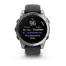 Умные спортивные часы Garmin fenix E, 47 мм, AMOLED, серебристая сталь, силиконовый ремешок чёрного цвета - фото 8