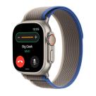 Часы Apple Watch Ultra, 49 мм, титан светлого цвета, ремешок Trail цвета «синий/серый» - фото 2