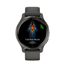 Спортивные часы Garmin Venu 2S, 40 мм, силиконовый ремешок графитового цвета - фото 3