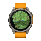 Умные спортивные часы Garmin fenix 8, 47 мм, AMOLED, сапфир, титан, силиконовый ремешок цвета «оранжевый/графит» - фото 3